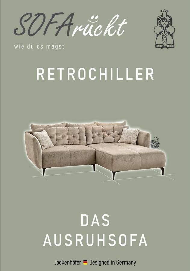 Jockenhöfer Gruppe Hoekbank Salo L-vorm in retro-look met golfvering en vrij plaatsbaar - Foto 4