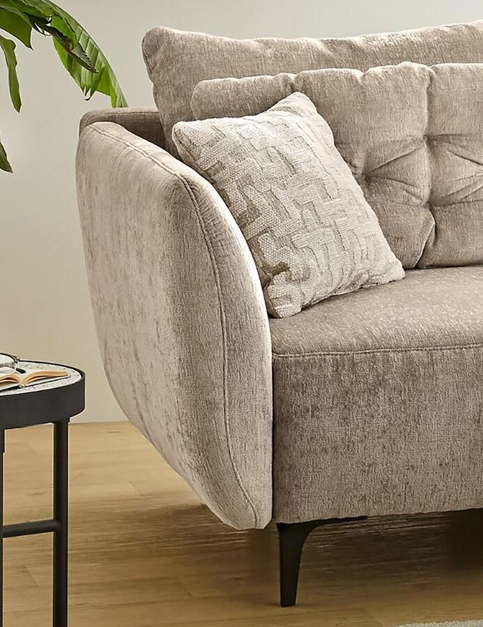 Jockenhöfer Gruppe Hoekbank Salo L-vorm in retro-look met golfvering en vrij plaatsbaar