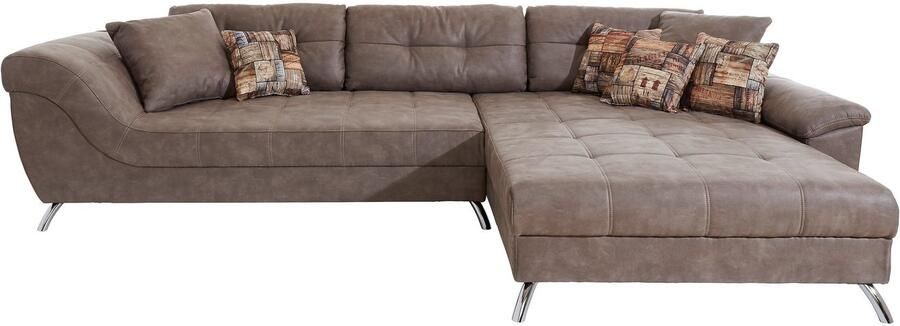 Jockenhöfer Gruppe Hoekbank San Francisco L-vorm met ingewerkte koudschuimmat en stiksels inclusief kussen - Foto 7