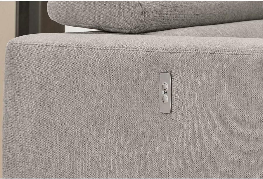 Jockenhöfer Gruppe Hoekbank San Marino L-vorm met elektromotor voor verstellen van de zitdiepte (ca. 30 cm) bedlade - Foto 4
