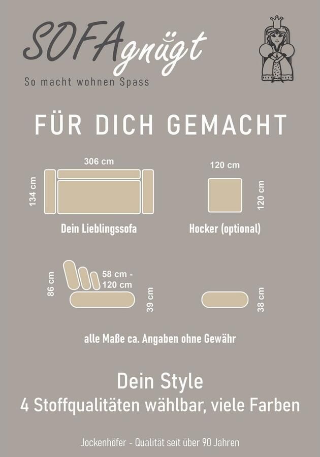 Jockenhöfer Gruppe Megabank Moldau inclusief losse rug- en sierkussens vrij plaatsbaar - Foto 4