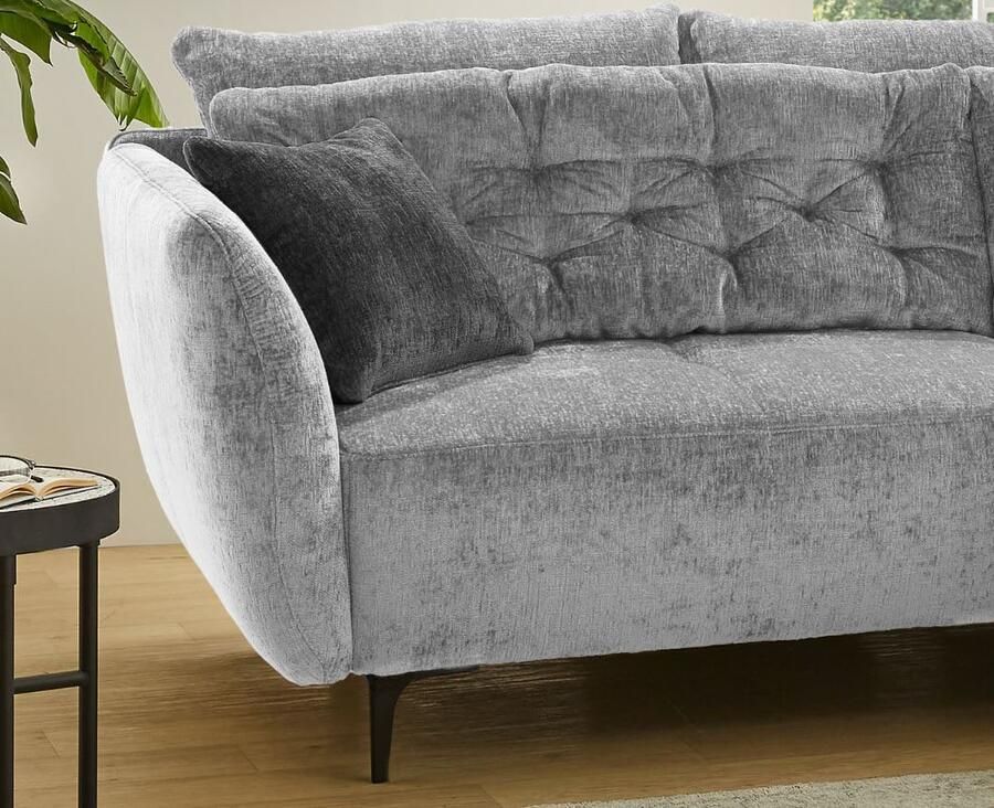 Jockenhöfer Gruppe Hoekbank Salo L-vorm in retro-look met golfvering en vrij plaatsbaar