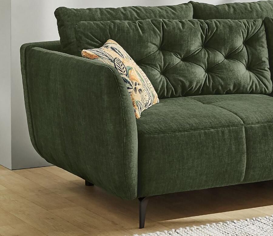 Jockenhöfer Gruppe Hoekbank Salo L-vorm in retro-look met golfvering en vrij plaatsbaar