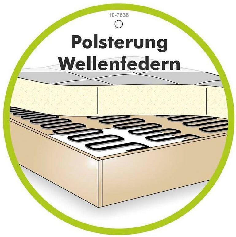 Jockenhöfer Gruppe Megabank Spa in retrolook met zigzag veren en vrijstaand in de kamer te plaatsen incl. 7 kussens