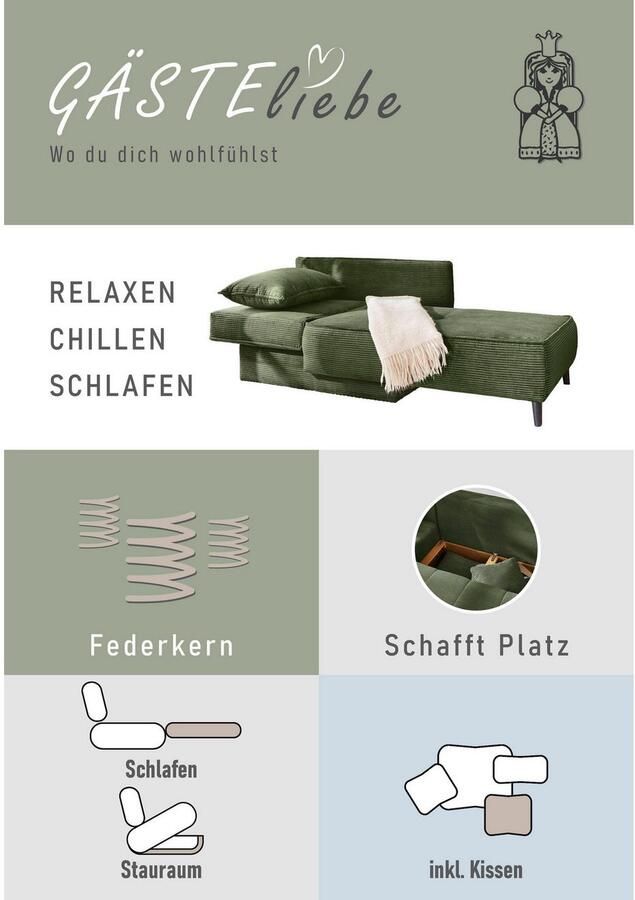 Jockenhöfer Gruppe Récamier Rex met slaapfunctie en bedlade binnenvering - Foto 2