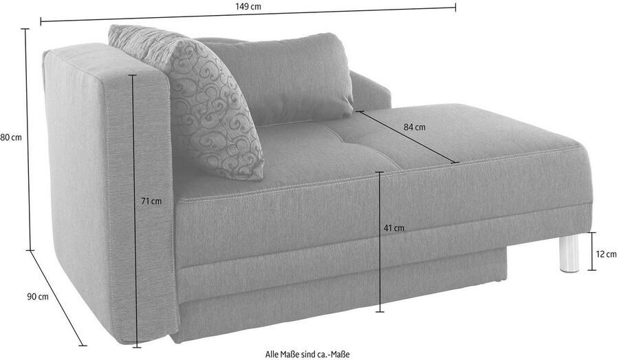 Jockenhöfer Gruppe Récamier ROY Chaise longue met slaapfunctie en bedkist met binnenvering - Foto 5