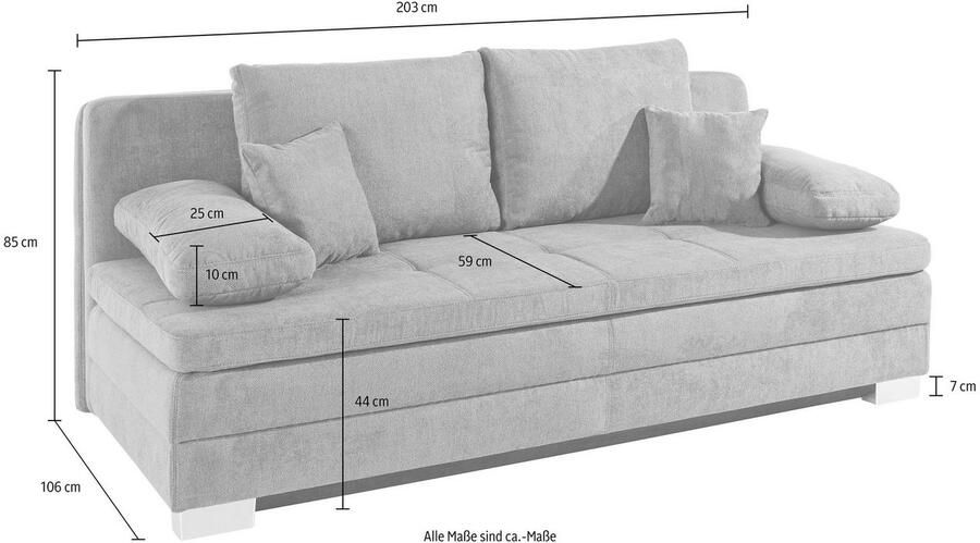 Jockenhöfer Gruppe Slaapbank Lindau inclusief bedkist en los kussen met topmatras van koudschuim - Foto 2