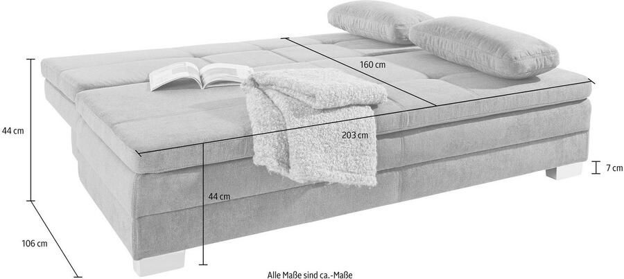 Jockenhöfer Gruppe Slaapbank Lindau inclusief bedkist en los kussen met topmatras van koudschuim - Foto 6