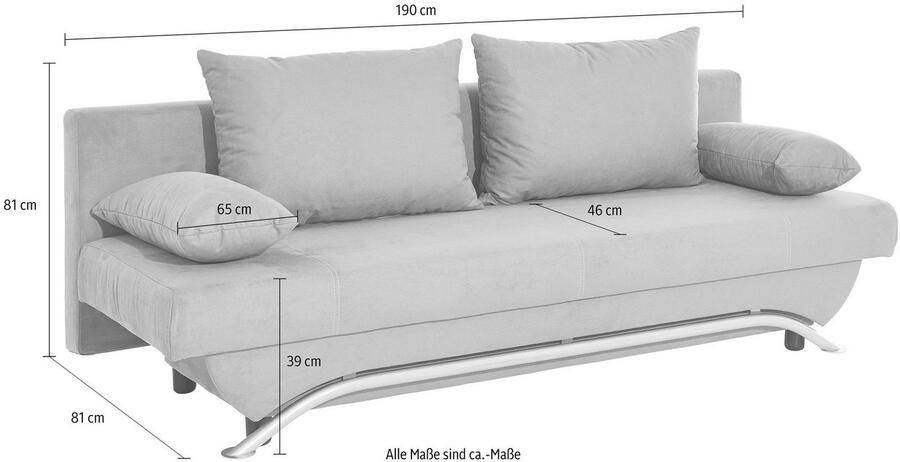 Jockenhöfer Gruppe Slaapbank Nancy met slaapfunctie en bedkist inclusief losse rugkussens - Foto 2