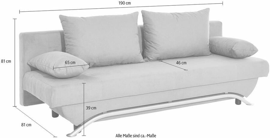 Jockenhöfer Gruppe Slaapbank Nancy met slaapfunctie en bedkist inclusief losse rugkussens - Foto 6