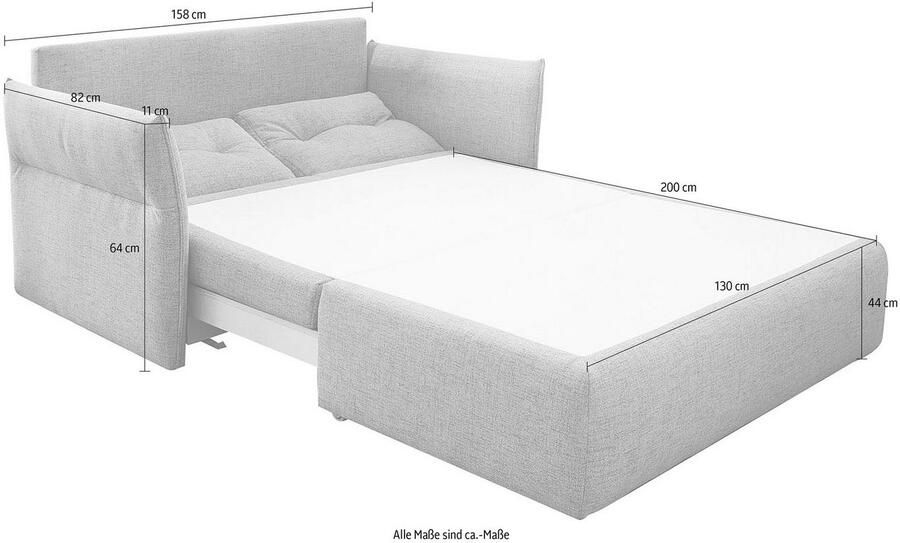 Jockenhöfer Gruppe Slaapbank TIM met slaapfunctie compact opgesteld verende houten latten - Foto 4