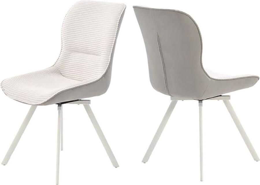 Jockenhöfer Gruppe Stoel met 4 poten Mellum Inclusief draaifunctie (360° draaibaar) bekledingsstof cord (set 2 stuks) - Foto 13