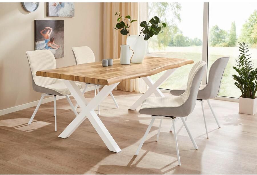 Jockenhöfer Gruppe Stoel met 4 poten Mellum Inclusief draaifunctie (360° draaibaar) bekledingsstof cord (set 2 stuks) - Foto 5