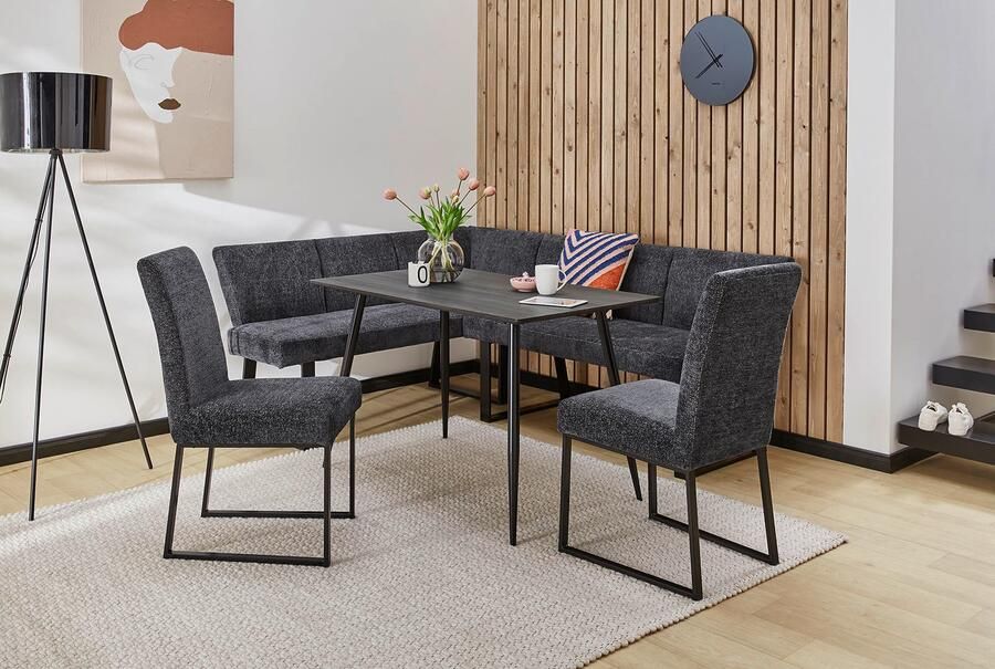 Jockenhöfer Gruppe Stoel met beugelpoten Emporio met pocketvering bekleding chenille bekleding (set 2 stuks)