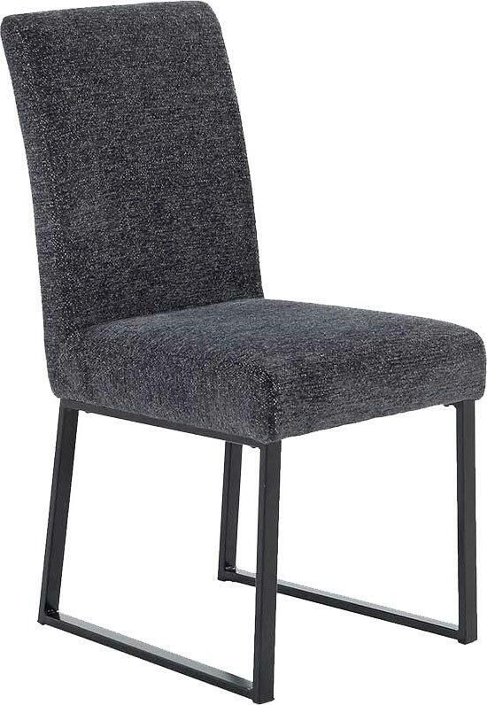 Jockenhöfer Gruppe Stoel met beugelpoten Emporio met pocketvering bekleding chenille bekleding (set 2 stuks) - Foto 2