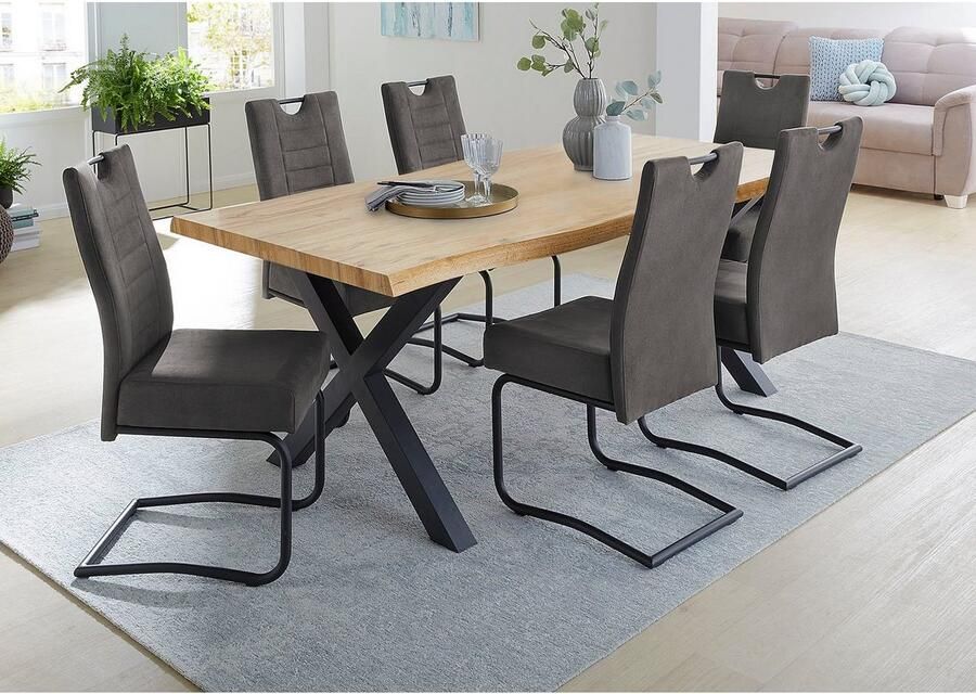 Jockenhöfer Gruppe Eettafel Marlon gebogen boomstam look en zwart onderstel - Foto 2