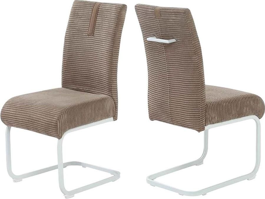 Jockenhöfer Gruppe Vrijdragende stoel Kenny met pocketvering bekledingsstof cord (set 2 stuks) - Foto 5