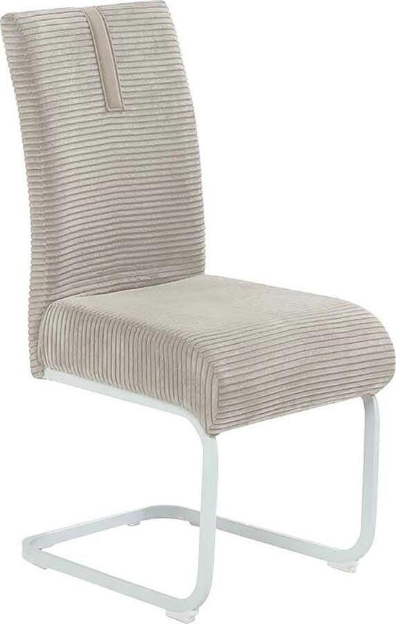 Jockenhöfer Gruppe Vrijdragende stoel Kenny met pocketvering bekledingsstof cord (set 2 stuks) - Foto 4