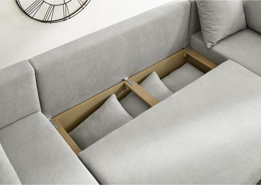 Jockenhöfer Gruppe Zithoek Arktis U-vorm met slaapfunctie en opbergruimte beddengoed onze blijvende lage prijs - Foto 3