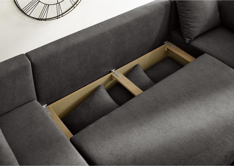 Jockenhöfer Gruppe Zithoek Arktis U-vorm met slaapfunctie en opbergruimte beddengoed onze blijvende lage prijs - Foto 3