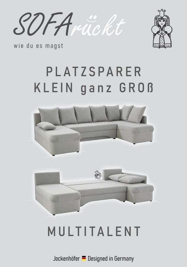 Jockenhöfer Gruppe Zithoek Arktis U-vorm met slaapfunctie en opbergruimte beddengoed onze blijvende lage prijs - Foto 5