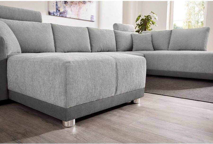 Jockenhöfer Gruppe Zithoek Orlando U-vorm met binnenvering slaapfunctie en bedkist inclusief 2 hoofdsteunen - Foto 4