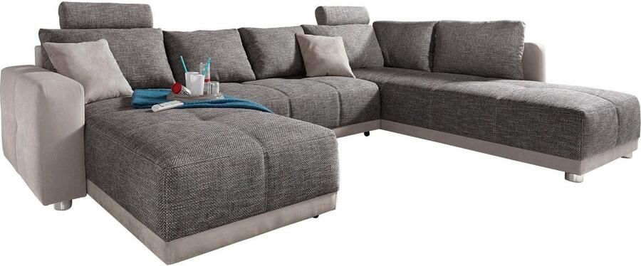 Jockenhöfer Gruppe Zithoek Orlando U-vorm B: 337 cm met bedfunctie bedlade 2 hoofdsteunen & 2 sierkussens vering - Foto 5