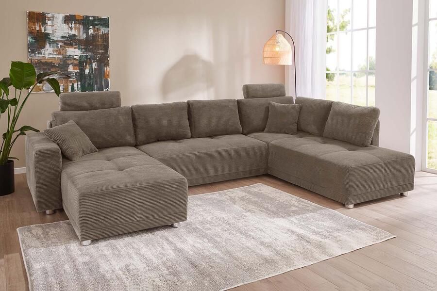 Jockenhöfer Gruppe Zithoek Orlando U-vorm met binnenvering slaapfunctie en bedkist inclusief 2 hoofdsteunen - Foto 4