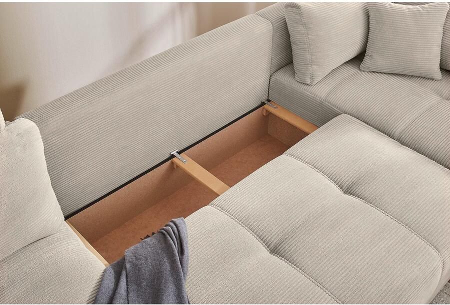 Jockenhöfer Gruppe Zithoek Orlando U-vorm met binnenvering slaapfunctie en bedkist inclusief 2 hoofdsteunen - Foto 5