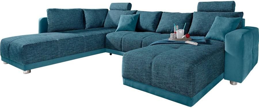 Jockenhöfer Gruppe Zithoek Orlando U-vorm met binnenvering slaapfunctie en bedkist inclusief 2 hoofdsteunen - Foto 4