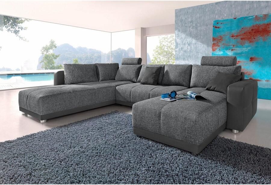 Jockenhöfer Gruppe Zithoek Orlando U-vorm met binnenvering slaapfunctie en bedkist inclusief 2 hoofdsteunen - Foto 4