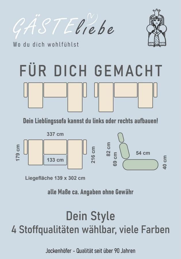 Jockenhöfer Gruppe Zithoek Orlando U-vorm met binnenvering slaapfunctie en bedkist inclusief 2 hoofdsteunen - Foto 3