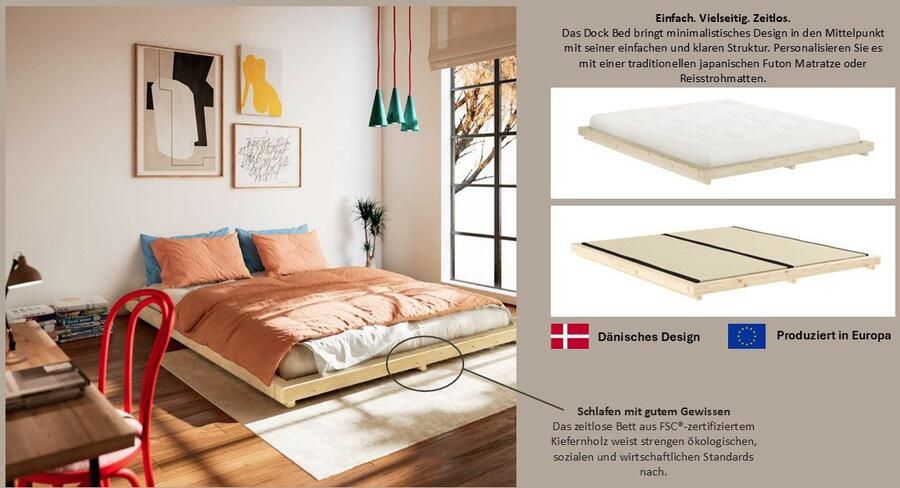 Karup Bedframe DOCK BED futonbed massief houten bed zonder matras Bed met lattenbodem van FSC gecertificeerd grenen meerdere maten - Foto 8