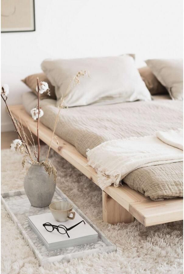 Karup Bedframe JAPAN BED Futonbed van FSC -gecertificeerd massief hout Massief houten bed met lattenbodem massief grenen bed zonder hoofdeinde - Foto 11