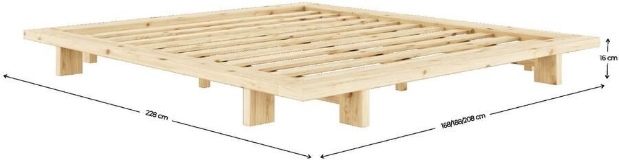 Karup Bedframe JAPAN BED Futonbed van FSC -gecertificeerd massief hout Massief houten bed met lattenbodem massief grenen bed zonder hoofdeinde - Foto 4