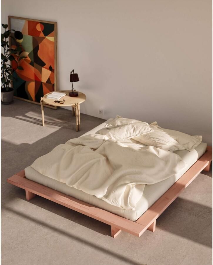 Karup Bedframe JAPAN BED Futonbed van FSC -gecertificeerd massief hout Massief houten bed met lattenbodem massief grenen bed zonder hoofdeinde