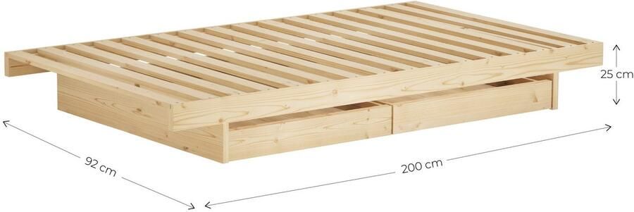 Karup Bedframe Kanso Bed opbergbed bed met of zonder lades Bed met zonder lades inclusief lattenbodem FSC gecertificeerd - Foto 4