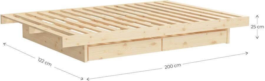 Karup Bedframe Kanso Bed opbergbed bed met of zonder lades Bed met zonder lades inclusief lattenbodem FSC gecertificeerd - Foto 5