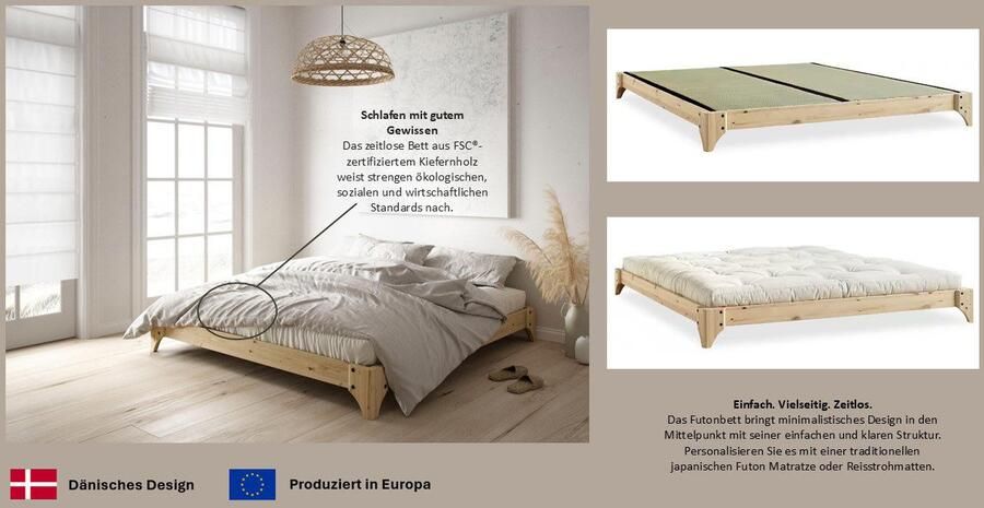 Karup Futonbed Elan jeugdbed gecertificeerd massief hout eenvoudig geweldig ontwerp - Foto 4