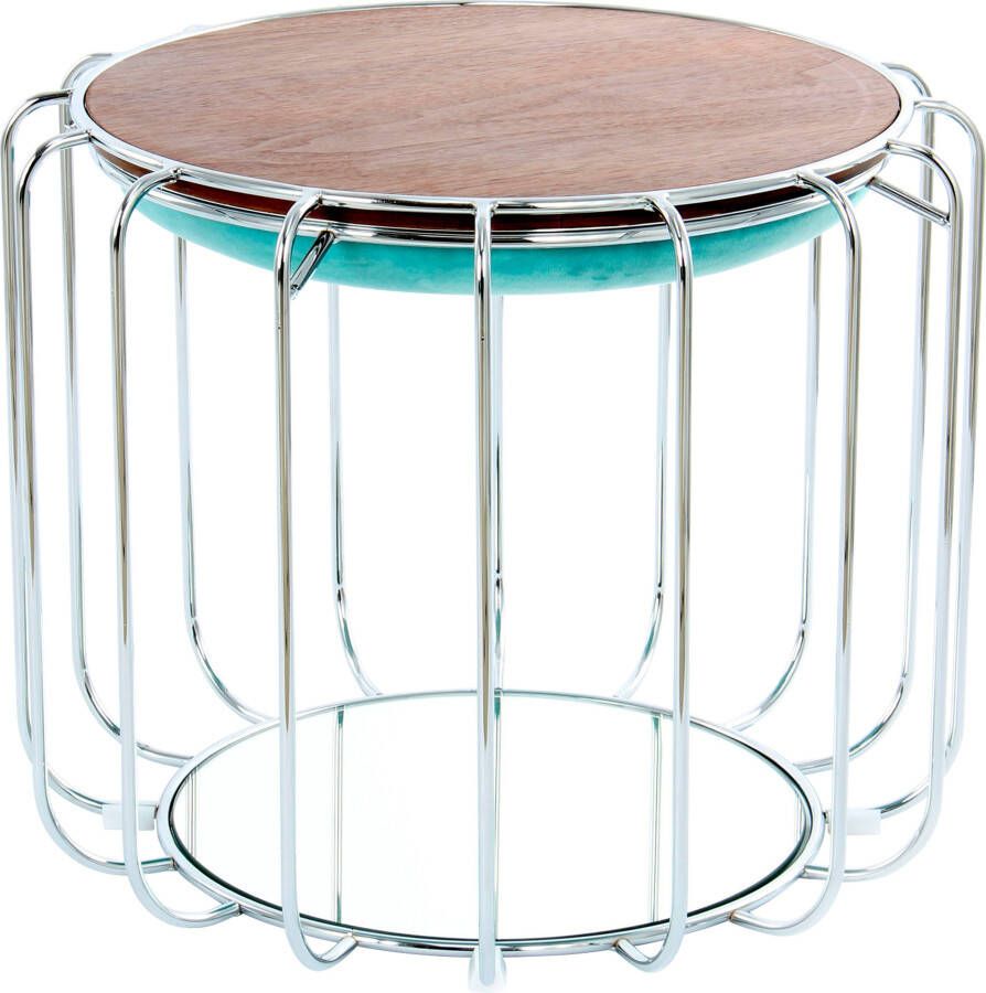 Kayoom Bijzettafel poef Comfortable 110 praktisch om te bouwen tot tafel of voetenbank poef met spiegelglas - Foto 4
