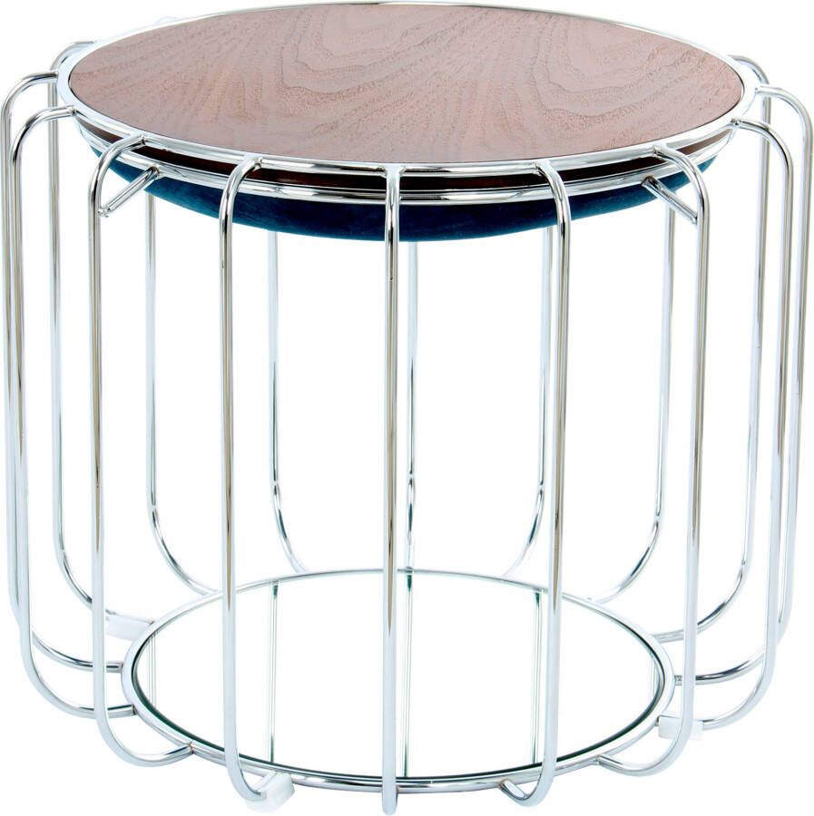 Kayoom Bijzettafel poef Comfortable 110 praktisch om te bouwen tot tafel of voetenbank poef met spiegelglas - Foto 4