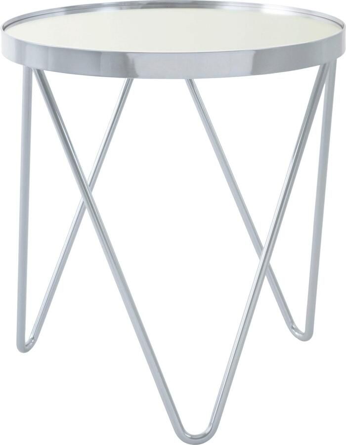 Kayoom Bijzettafel Bonnie modern frame in driehoekvorm Plateau van spiegelglas modern onderstel in driehoekige lijstvorm (1 stuk) - Foto 5