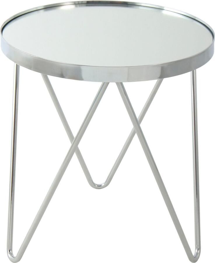 Kayoom Bijzettafel Bonnie modern frame in driehoekvorm Plateau van spiegelglas modern onderstel in driehoekige lijstvorm (1 stuk) - Foto 4