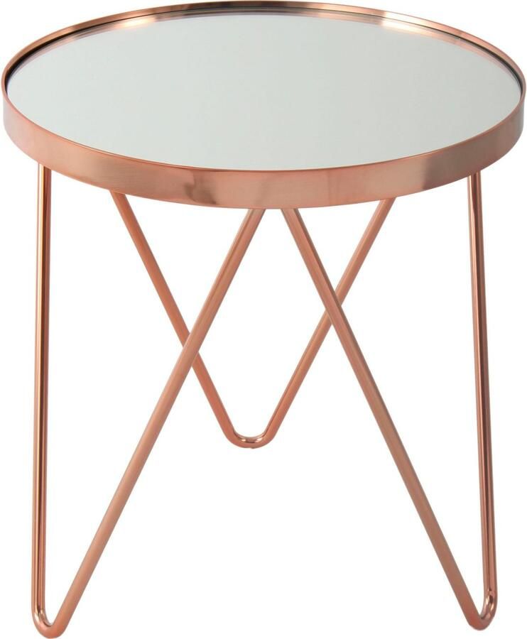Kayoom Bijzettafel Bonnie modern frame in driehoekvorm Plateau van spiegelglas modern onderstel in driehoekige lijstvorm (1 stuk) - Foto 4