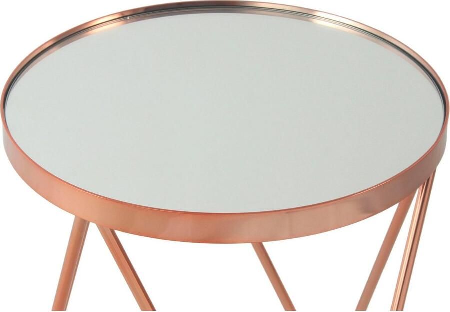 Kayoom Bijzettafel Bonnie modern frame in driehoekvorm Plateau van spiegelglas modern onderstel in driehoekige lijstvorm (1 stuk) - Foto 6