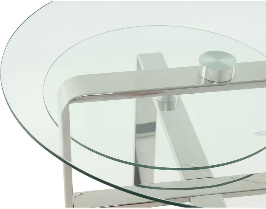 Kayoom Bijzettafel Catrice 125 Uitzonderlijk frame van stevig RVS exclusief ontwerp van het onderstel van edelstaal twee planken (1 stuk) - Foto 3