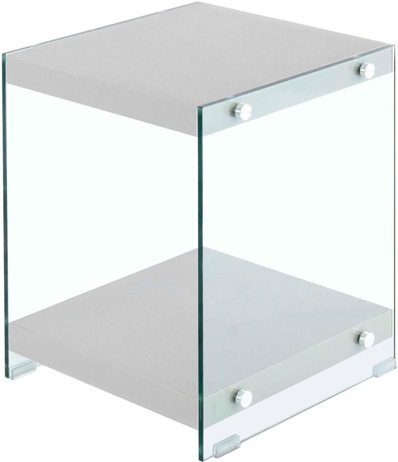 Kayoom Bijzettafel Elementary vierkante vorm veel opslagruimte Legplanken gehard glas onderhoudsvriendelijk (1 stuk) - Foto 6