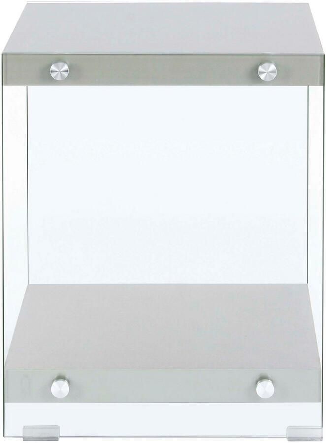 Kayoom Bijzettafel Elementary vierkante vorm veel opslagruimte Legplanken gehard glas onderhoudsvriendelijk (1 stuk)