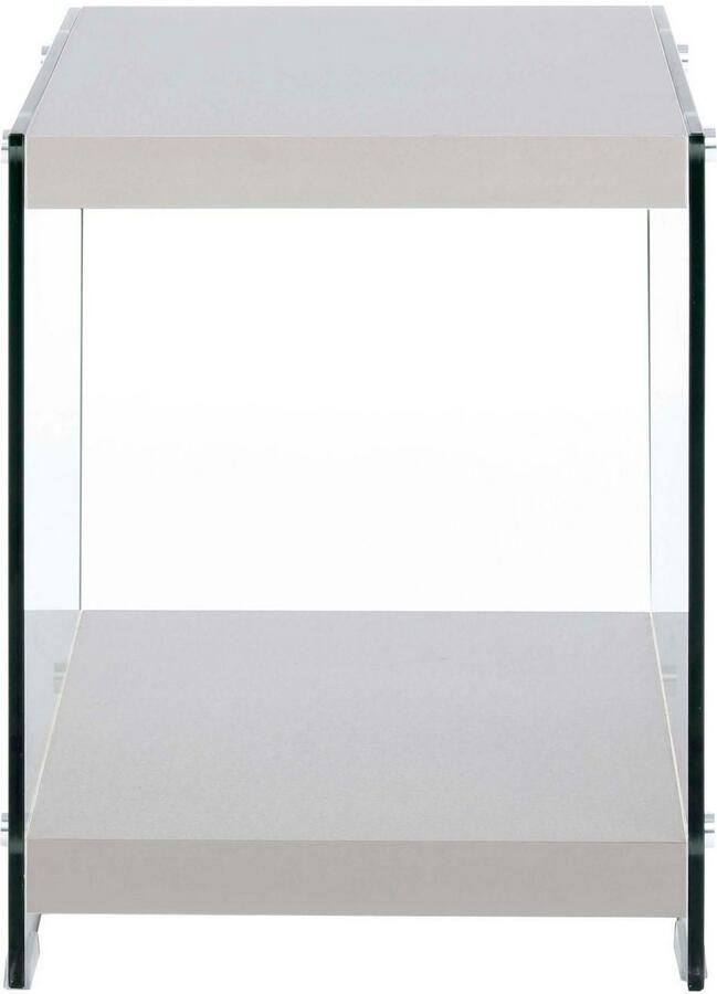 Kayoom Bijzettafel Elementary vierkante vorm veel opslagruimte Legplanken gehard glas onderhoudsvriendelijk (1 stuk) - Foto 2