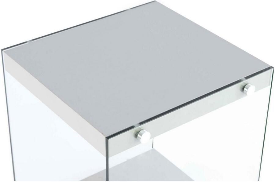 Kayoom Bijzettafel Elementary vierkante vorm veel opslagruimte Legplanken gehard glas onderhoudsvriendelijk (1 stuk) - Foto 5